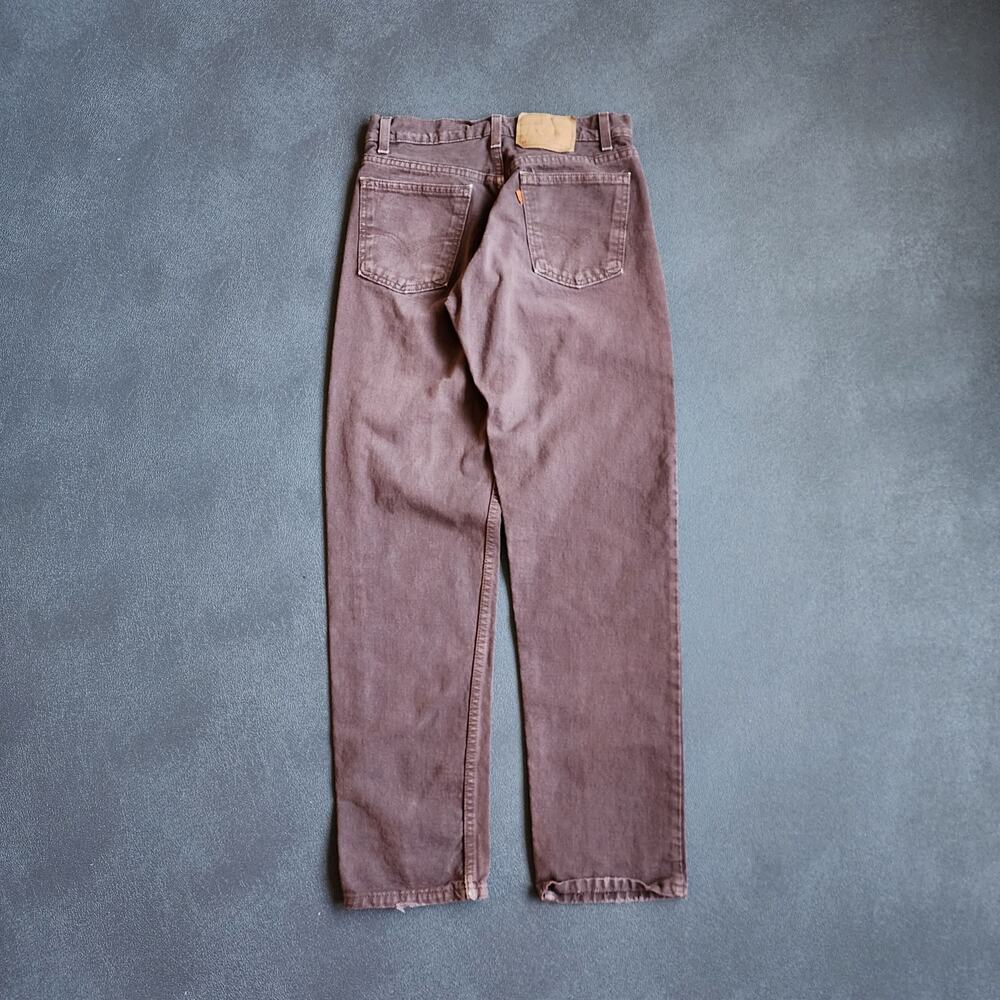 Vintage 90's Levi's 555 Orange Tab Faded Made in USA Maroon Denim Jeans 30x32